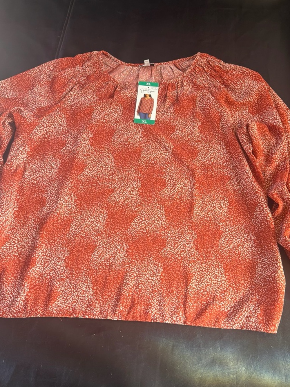 Women’s orange Patterned Long Sleeve Top